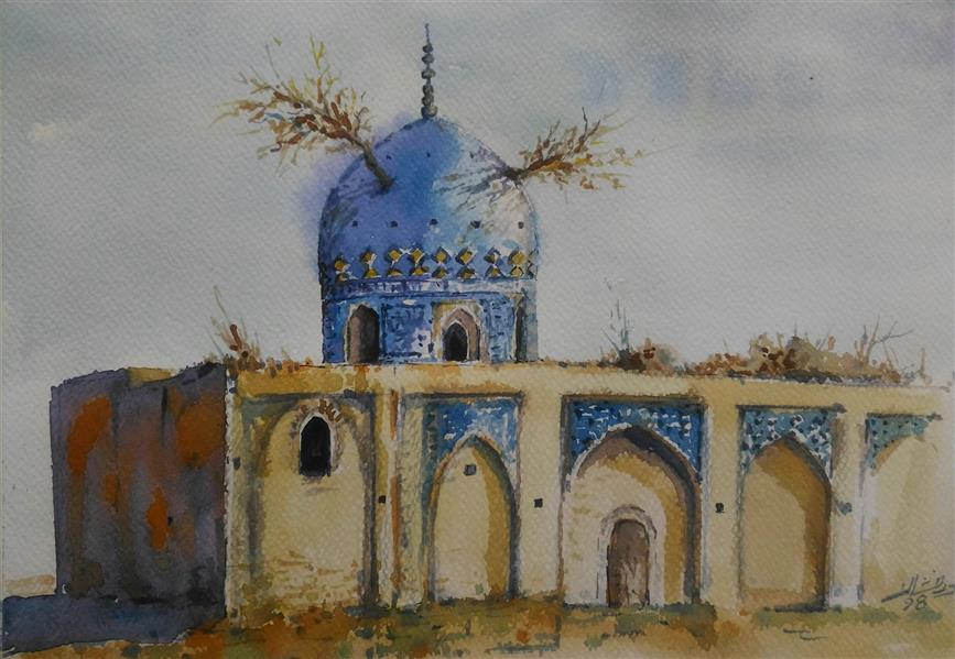 هنر نقاشی و گرافیک محفل نقاشی و گرافیک ab-derakhshan #آبرنگ ۳۵*۴۵ #کهن دیاران