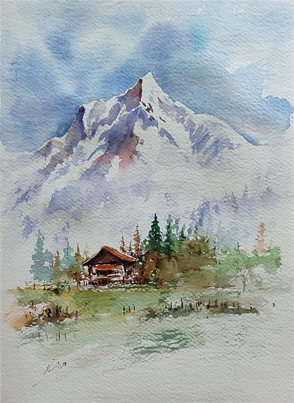 هنر نقاشی و گرافیک محفل نقاشی و گرافیک ab-derakhshan #آبرنگ#منظره#مقوا#۱۴۰۲