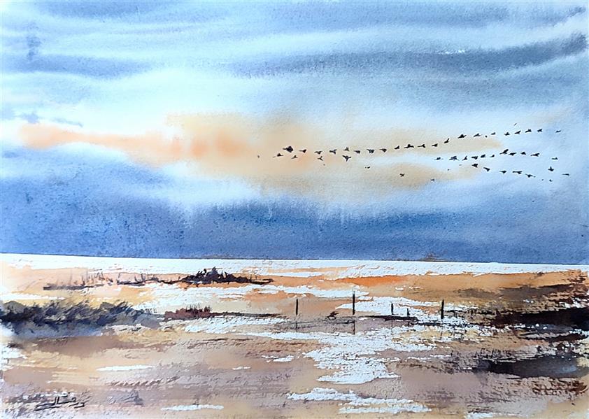 هنر نقاشی و گرافیک محفل نقاشی و گرافیک ab-derakhshan #آبرنگ#مقوا#منظره#۱۴۰۲