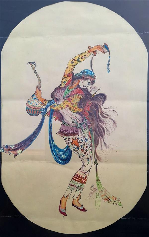هنر نقاشی و گرافیک محفل نقاشی و گرافیک سمیه رمضانی خودکار#رنگی#مقوازرد#سمیه#رمضانی#مشق اثر محمود فرشچیان