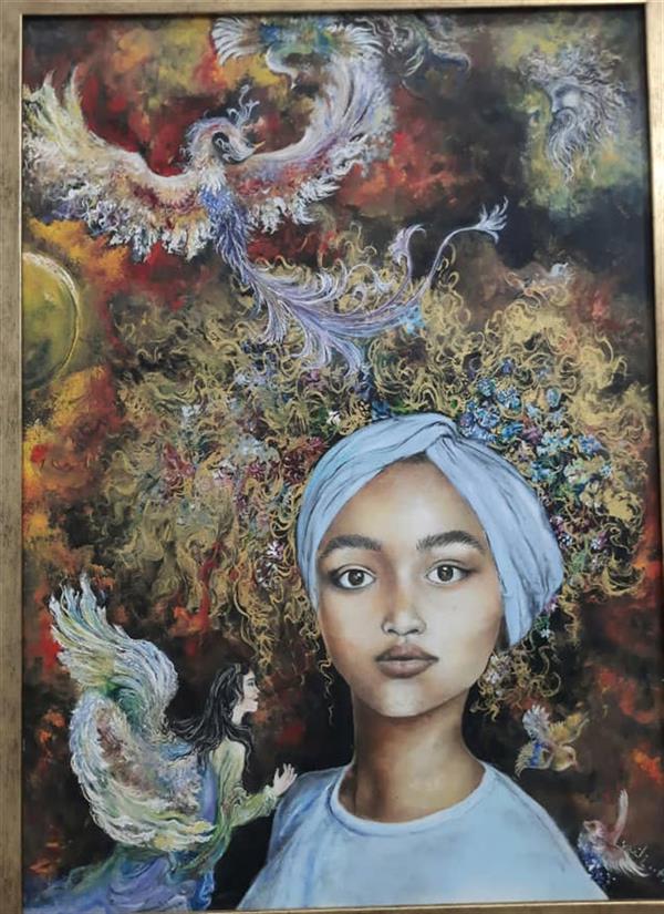 هنر نقاشی و گرافیک محفل نقاشی و گرافیک بهناز بوربور رنگ روغن روی بوم
سبک مینیاتور ذهنی 
ترکیب چهره مینیاتور 
