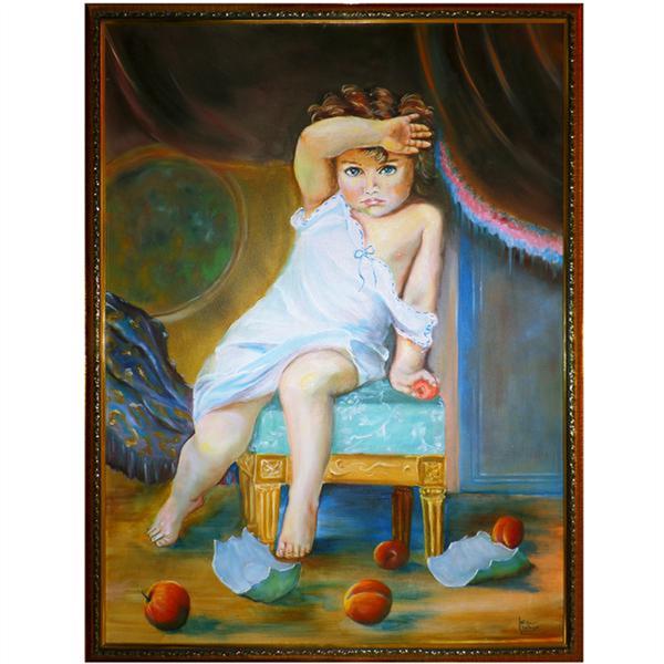 هنر نقاشی و گرافیک محفل نقاشی و گرافیک سید علی مهدوی تابلوی نقاشی کودک ملوس، رنگ روغن روی بوم، تلفیقی از مدلهای اروپایی و فرهنگ ایرانی. این تابلو در اندازه 60 در 80 دارای یک قاب متناسب با رنگهای تابلو است.
