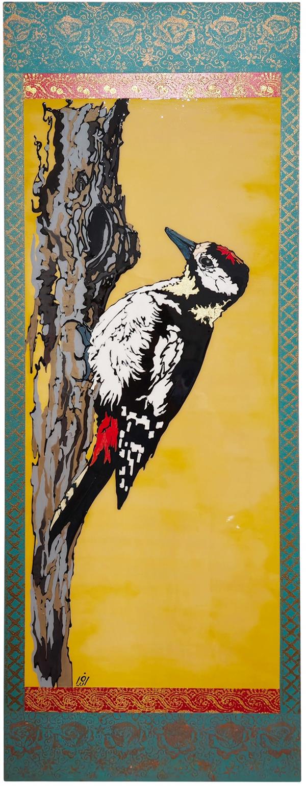 هنر نقاشی و گرافیک محفل نقاشی و گرافیک فریبا فردوسی  #اکریلیک_روی_پنل_چوبی
##1403خاور_دور#گیلان_زمین#دارکوب_خالدار_بزرگ#فریبا_فردوسی