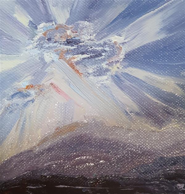 هنر نقاشی و گرافیک محفل نقاشی و گرافیک مهناز پاکزاد نام اثر: پشت ابر
نام هنرمند: مهناز پاکزاد
تکنیک: رنگ‌روغن بر روی پارچه بوم
سال خلق: ۱۴۰۴
همراه قاب بر روی مکعب