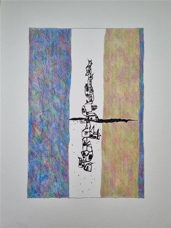 هنر نقاشی و گرافیک محفل نقاشی و گرافیک هاجر متین فر  مقوای ۴۰۰ گرمی
مدادرنگی و روان‌نویس 
۱۴۰۳
دیگر در این شهر نیستم 
هاجر متین فر