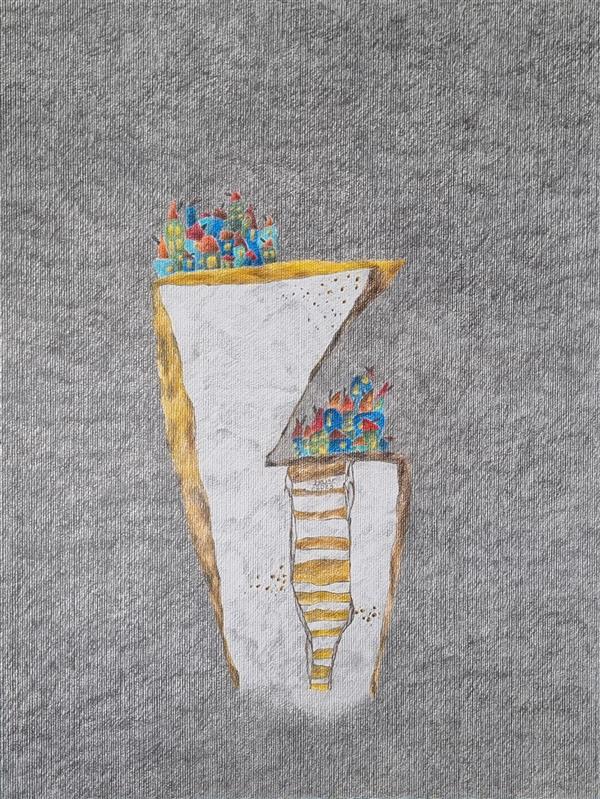 هنر نقاشی و گرافیک محفل نقاشی و گرافیک هاجر متین فر  مقوای ۴۰۰ گرمی
مدادرنگی
۱۴۰۳
دیگر در این شهر نیستم 
هاجر متین فر