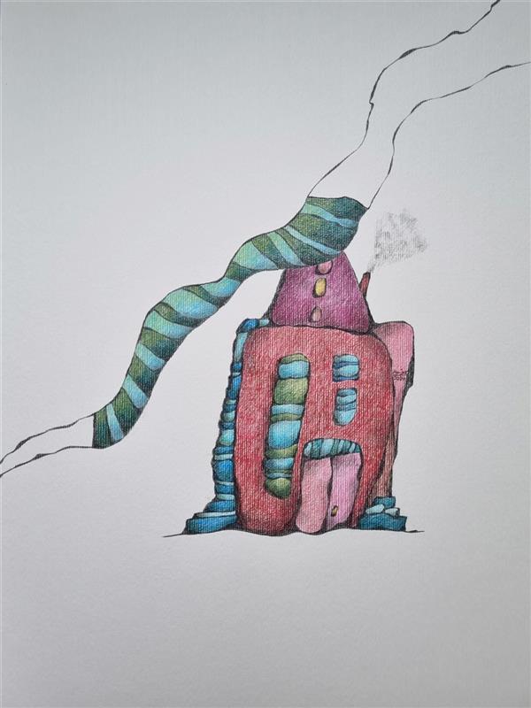 هنر نقاشی و گرافیک محفل نقاشی و گرافیک هاجر متین فر  مقوای ۴۰۰ گرمی
مدادرنگی و روان‌نویس 
۱۴۰۳
دیگر در این شهر نیستم 
هاجر متین فر