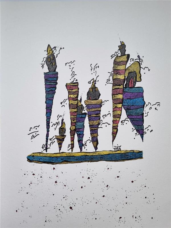 هنر نقاشی و گرافیک محفل نقاشی و گرافیک هاجر متین فر  مقوای ۴۰۰ گرمی
مدادرنگی و روان‌نویس 
۱۴۰۴
دیگر در این شهر نیستم 
هاجر متین فر