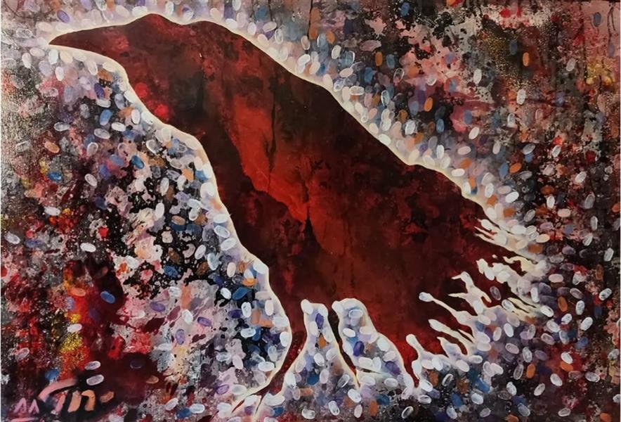 هنر نقاشی و گرافیک محفل نقاشی و گرافیک مصطفی خزایی رنگ و روغن ،1388،از مجموعه این پرنده های لعنتی ، مصطفی خزایی