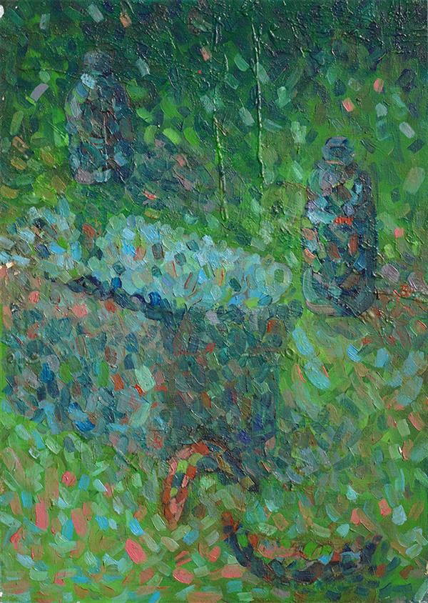 هنر نقاشی و گرافیک محفل نقاشی و گرافیک عارف صدیقی oil and color on canvas, live model