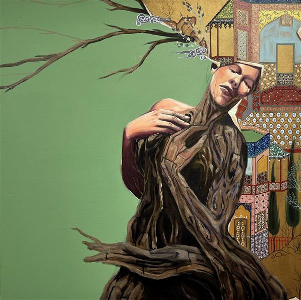 هنر نقاشی و گرافیک محفل نقاشی و گرافیک الهام حسین پور آکریلیک روی بوم دیپ ، سال خلق ۱۴۰۰, بدون عنوان، از مجموعه بر ریشه هایمان راه میرویم ( هر انسان یک درخت) ،هنرمند : الهام حسین پور 