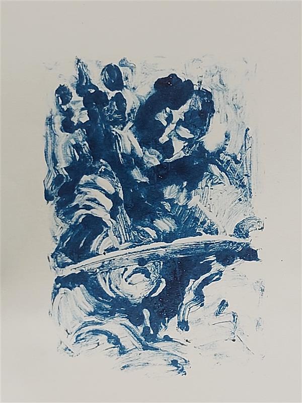 هنر نقاشی و گرافیک محفل نقاشی و گرافیک الناز شادور #چاپ #مونوتایپ #موسیقی #کمانچه #ساز