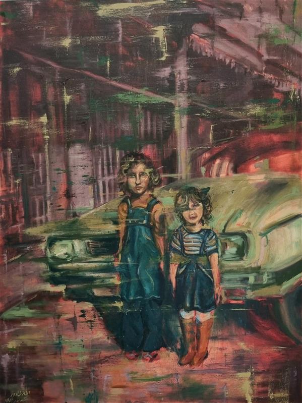 هنر نقاشی و گرافیک محفل نقاشی و گرافیک الناز شادور پیکان دهه ۵۰، رنگ روغن روی بوم، ۶۰ در ۸۰ سانتی متر. هنرمند الناز شادور