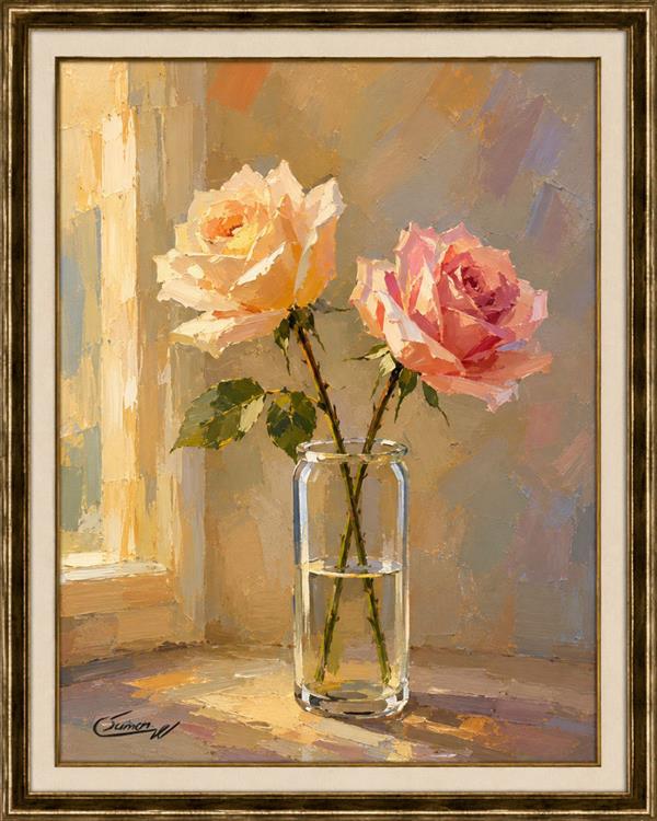 هنر نقاشی و گرافیک محفل نقاشی و گرافیک سامان احمدی رنگ روغن روی بوم.1405.گل رز.سامان احمدی