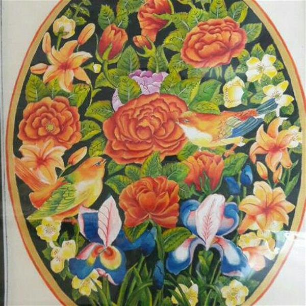 هنر نقاشی و گرافیک محفل نقاشی و گرافیک ارغوان فلاح مینیاتور وگل ومرغ ایرانی