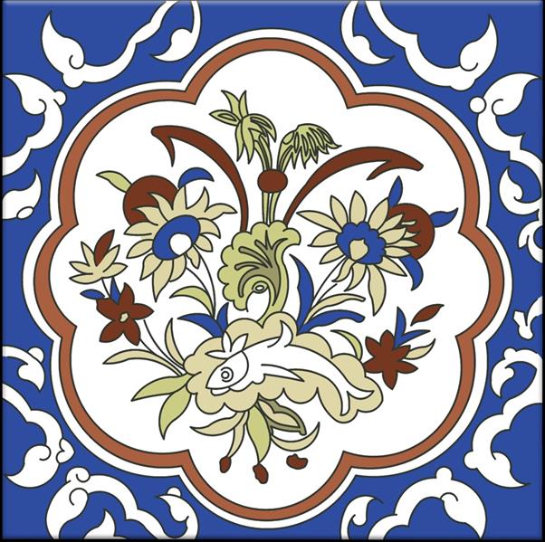 هنر نقاشی و گرافیک محفل نقاشی و گرافیک ملیکا توفیق بخت نقاشی دیجیتالی از کاشی کاری چهار پادشاه لاهیجان ( دوره صفویه - ثبت ملی )