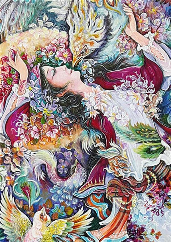 هنر نقاشی و گرافیک محفل نقاشی و گرافیک ابوالقاسم دست فیلی ( داودی) # قسمتی از  اثر تمنای عشق ۵۰.۸۰ اکریلیک