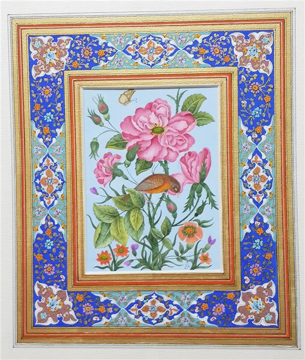 هنر نقاشی و گرافیک محفل نقاشی و گرافیک حسن ملکی #تذهیب و گل و مرغ