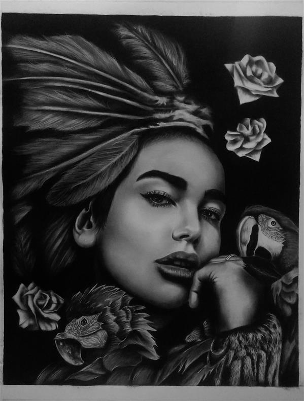 هنر نقاشی و گرافیک محفل نقاشی و گرافیک فرشته جهان پرور سیاه قلم
کار با ذغال و کنته