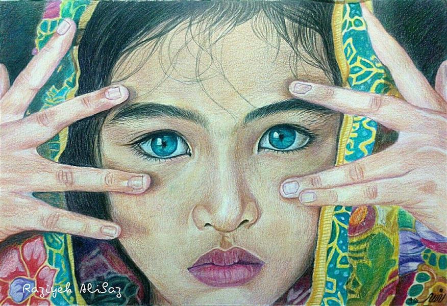 هنر نقاشی و گرافیک محفل نقاشی و گرافیک راضیه علیباز #مدادرنگی_A3