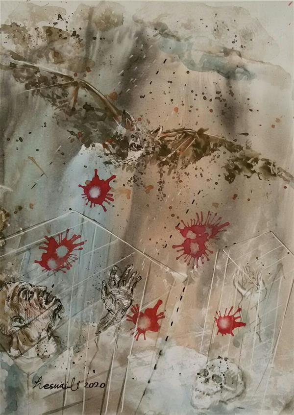هنر نقاشی و گرافیک محفل نقاشی و گرافیک حسین اسماعیلی ابعاد a 4
آبرنگ-
عنوان ویروس
