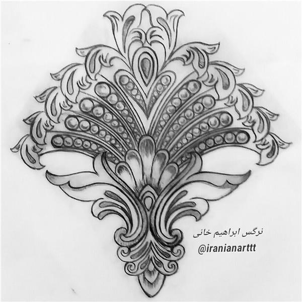 هنر نقاشی و گرافیک محفل نقاشی و گرافیک نرگس ابراهیم خانی #طراحی گلهای فرنگی از مجموعه طراحی های سنتی