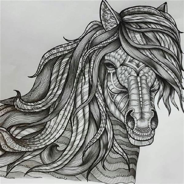 هنر نقاشی و گرافیک محفل نقاشی و گرافیک منصوره خاوری خراسانی طراحی اسب با استفاده از راپید