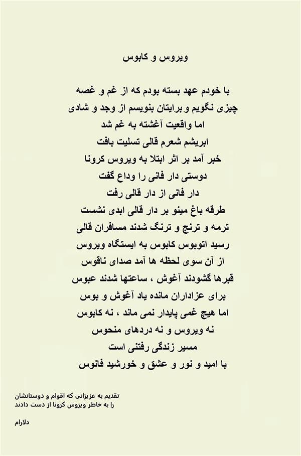 هنر شعر و داستان محفل شعر و داستان delaram ardalan شعر ویروس و کابوس