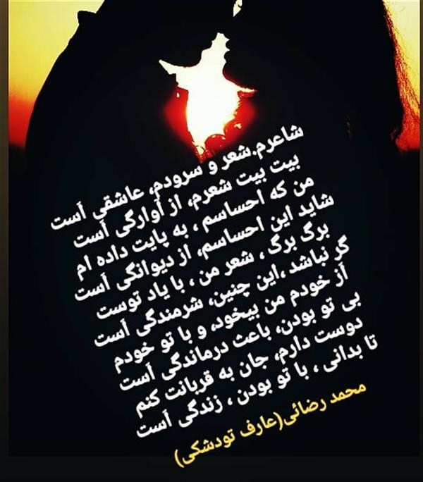 هنر شعر و داستان محفل شعر و داستان محمدرضائی(عارف تودشکی) #شعر_دلتنگی