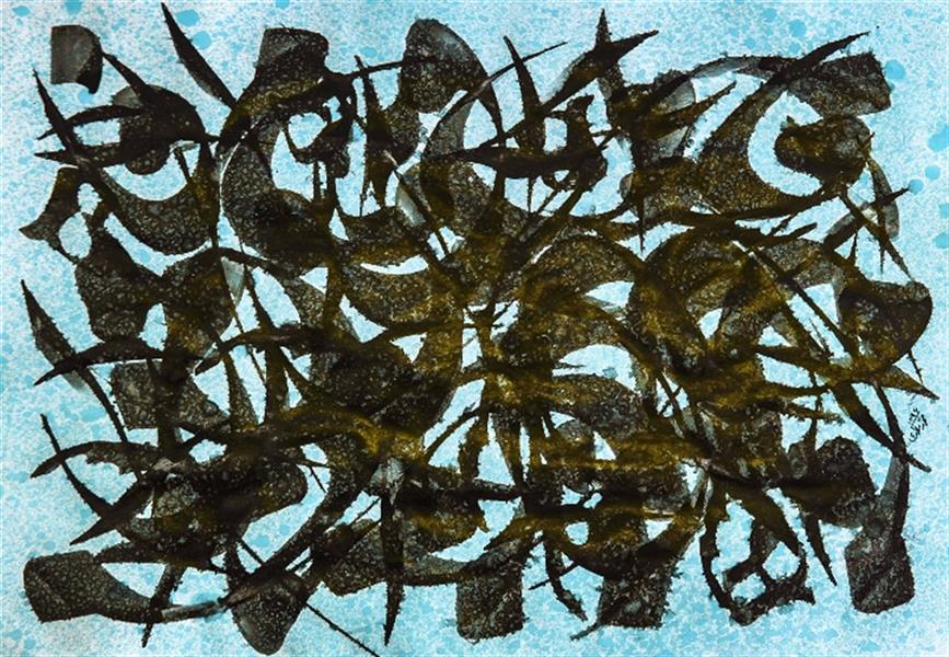 هنر خوشنویسی محفل خوشنویسی محمد مظهری (فروخته شد)
۵۰×۳۵
بگفت (((آفاق را سوزم به آهی)))
نظامی