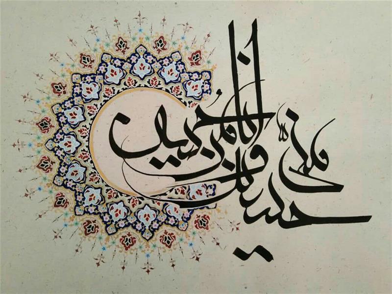 هنر خوشنویسی محفل خوشنویسی علی مینائیان حسین منی و انا من حسین
#معلی در ابعاد 33*48 سانتی متر
#تذهیب
