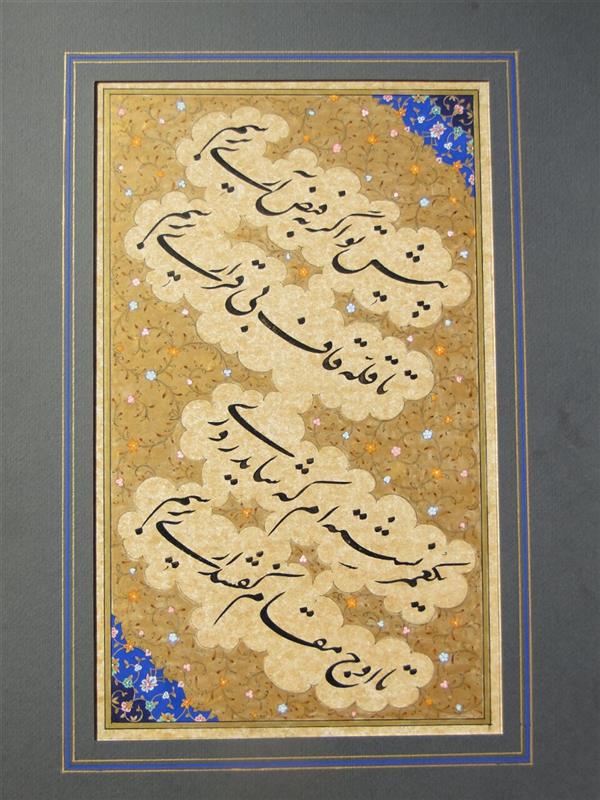هنر خوشنویسی محفل خوشنویسی سید نصراله شاهرخی چلیپای خوشنویسی در مورد سلطان علی بن موسی الرضا