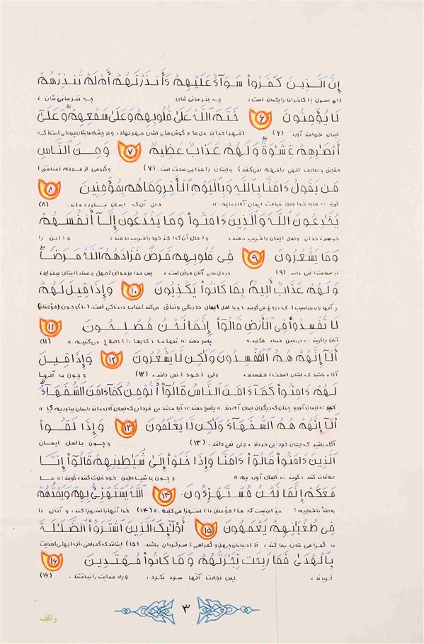 هنر خوشنویسی محفل خوشنویسی غلامحسن اکبری کتابت قرآن طرح جدید . سوره بقره .اصل اثر در آستان قدس رضوی نگهداری میشود و با خودکار و بسیار نفیس در صورت سفارش انجام میشود . قیمت برای هر جزء 3000000