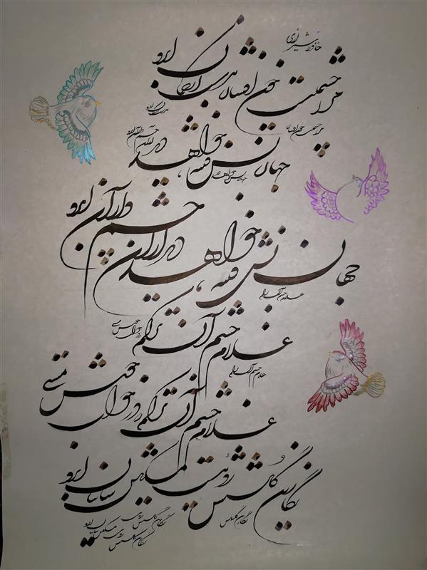 هنر خوشنویسی محفل خوشنویسی پری سا  نام اثر : چشم خون افشان
تابلوی خوشنویسی و تشعیر
نام هنرمند : پریسا نری موسی