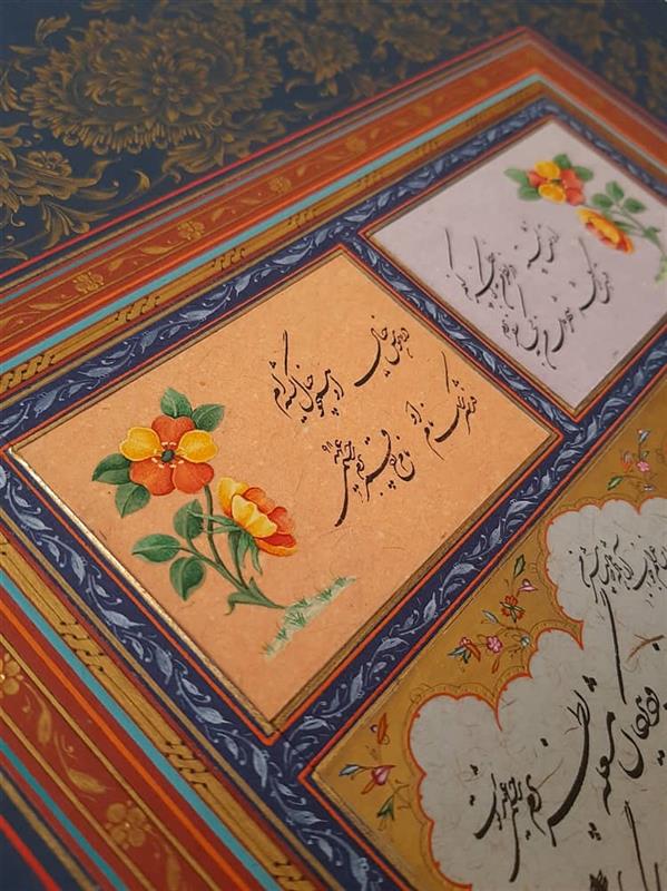 هنر خوشنویسی محفل خوشنویسی مریم اکبردخت مقدم #تذهیب آثار خوشنویسی