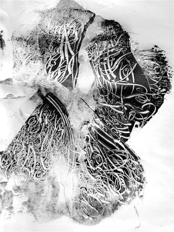 هنر خوشنویسی محفل خوشنویسی محمد نظری تابلو خط نقاشیِ انسانِ بی سر
تکنیک رنگ و روغن 
روی مقوا در سایز 60/35