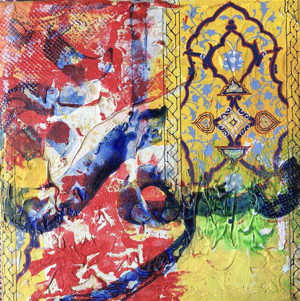 هنر خوشنویسی محفل خوشنویسی AthenaFaraji آکریلیک و ترکیب مواد ، ۲۰۲۴، دریای شور انگیز چشمانت چه زیباست ، آتنافرجی ، #هدیه #تابلو #نقاشیخط