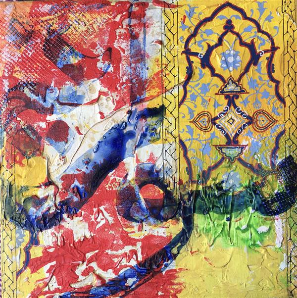 هنر خوشنویسی محفل خوشنویسی AthenaFaraji آکریلیک و ترکیب مواد ، ۲۰۲۴، دریای شور انگیز چشمانت چه زیباست ، آتنافرجی ، #هدیه #تابلو #نقاشیخط 