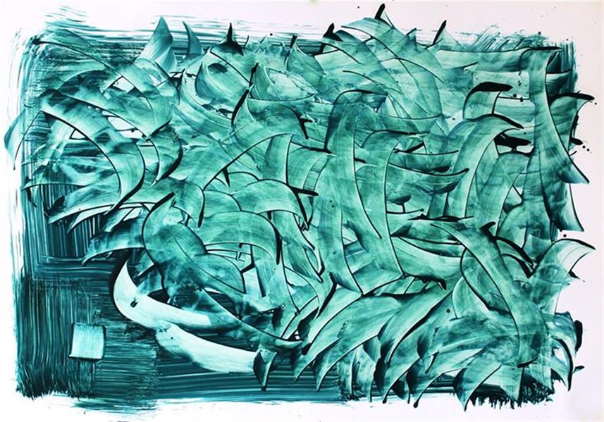 هنر خوشنویسی محفل خوشنویسی KAMBIZ KAKAVAND همنشینی ب. اکرلیک روی گلاسه. اندازه 42*30 سانتی متر