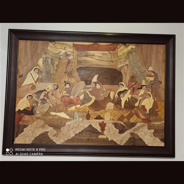 هنر سایر محفل سایر هنر ها سمانه وهاب زاده تابلو مینیاتوری معرق با نام مهمانی