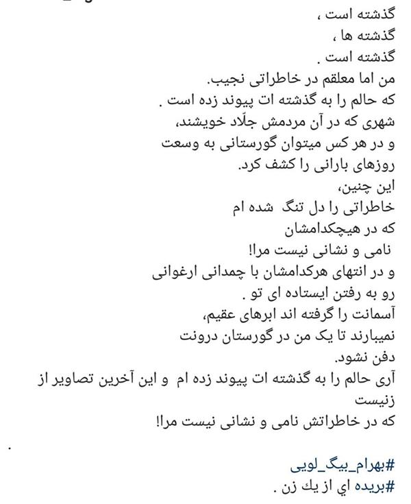 هنر شعر و داستان شعر دلتنگی بهرام بیگ لویی 