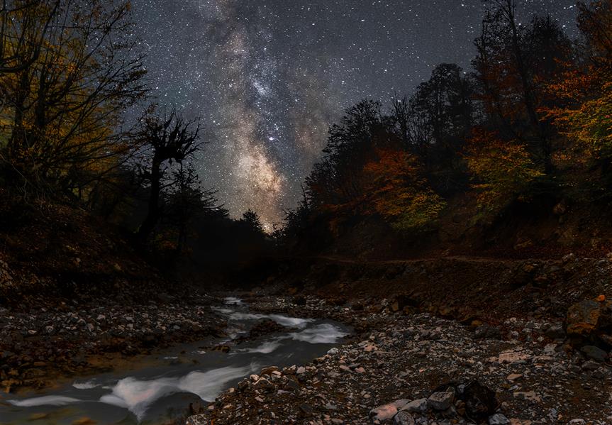 هنر عکاسی عکاسی لنداسکیپ منظره shahriar کهکشان راه شیری بر فراز رودخانه