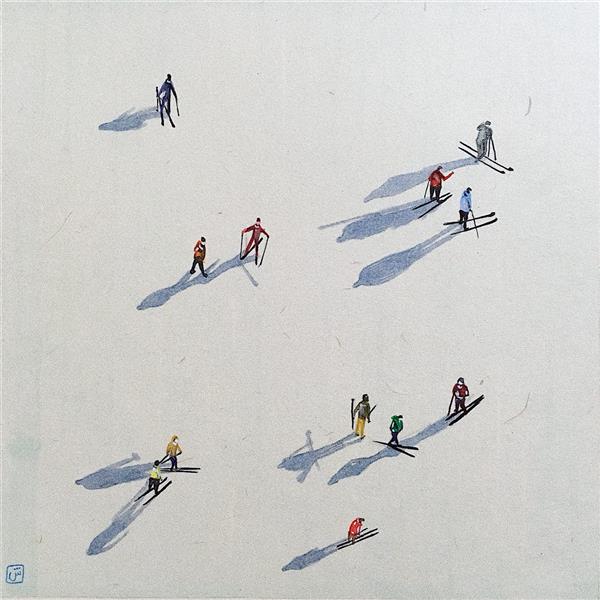 هنر نقاشی و گرافیک تصویرسازی شیوا کهن #برف و # سایه مردم من