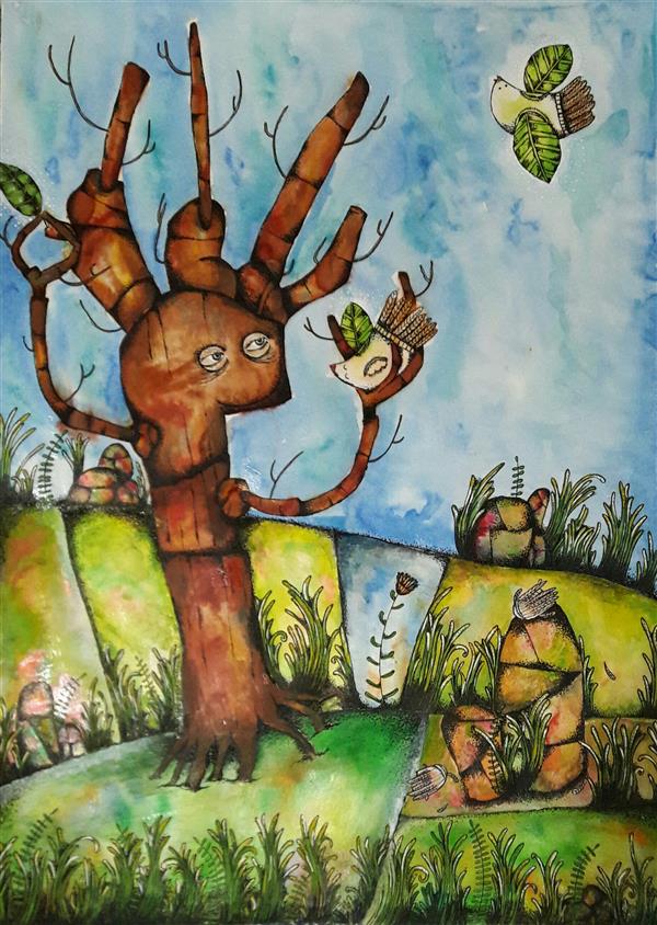 هنر نقاشی و گرافیک تصویرسازی عاطفه محمدی درخت بخشنده
#اهداءعضو
سایز:۵۰×۷۰