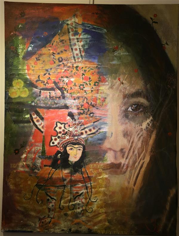 هنر نقاشی و گرافیک نقاشی سورئال حورا پیشقدم #با چشم هایش تجربه های غلیظ تاریکی 
اکریلیک،  چاپ و پتینه روی بوم 80*60
#حوراپیشقدم