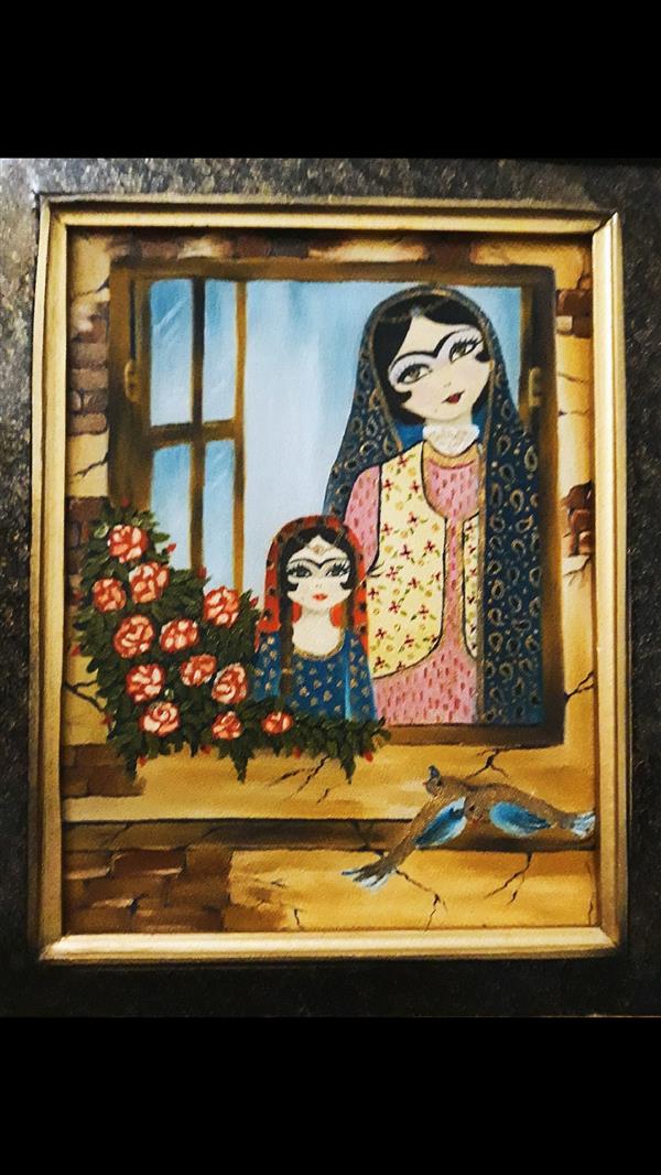 هنر نقاشی و گرافیک نقاشی پنجره سمانه دولتی # پنجره،بهاران،امید# سمانه دولتی # تکنیک رنگ روغن #