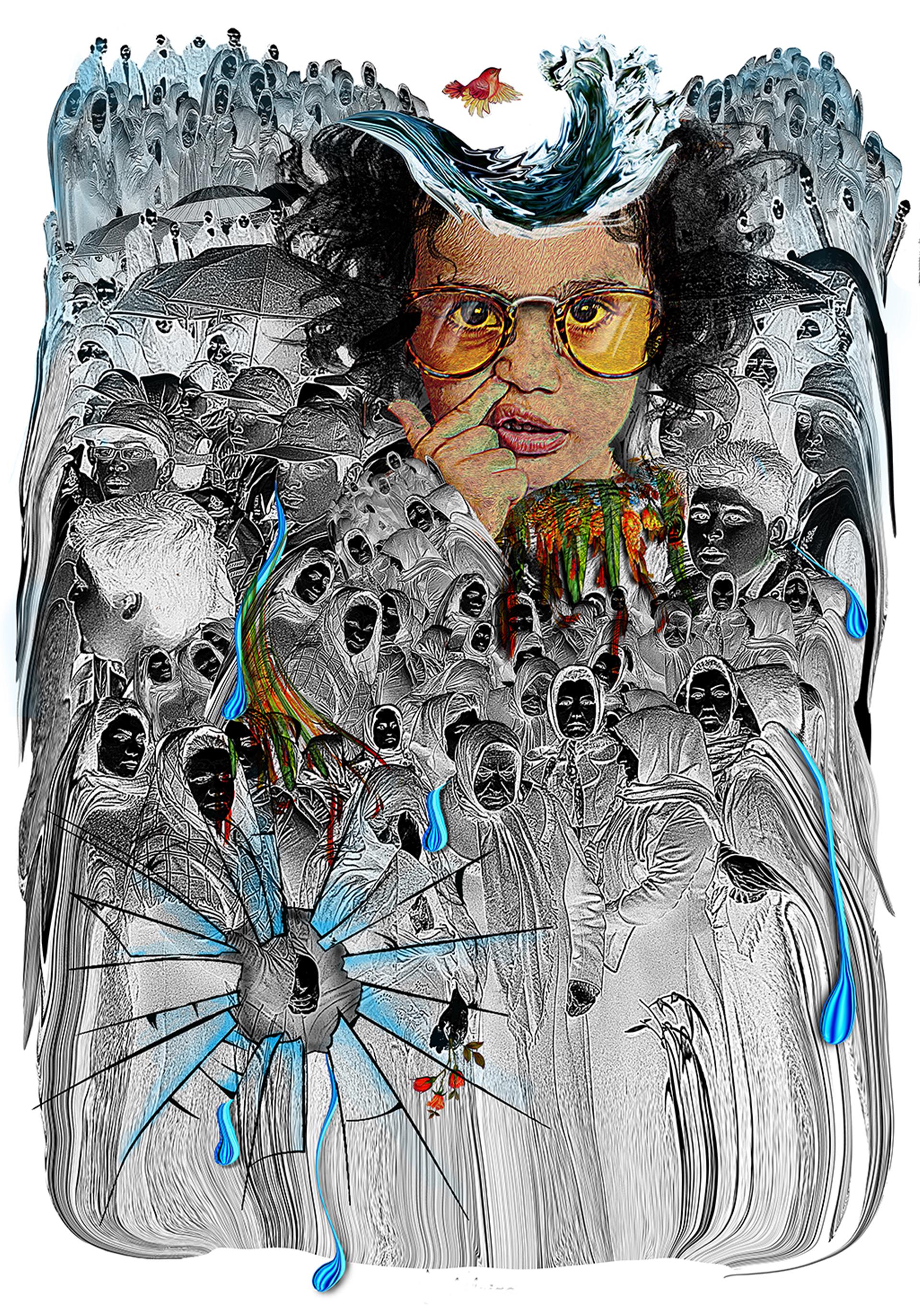 هنر نقاشی و گرافیک محفل نقاشی و گرافیک Hilriza The new project in collage design/2019 Size:100*70/Iranian Women #collage #illustration #تصویرسازی #کلاژ