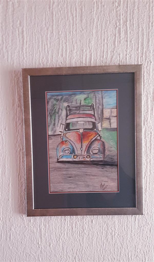 Ana Radic oil pastel with frame 