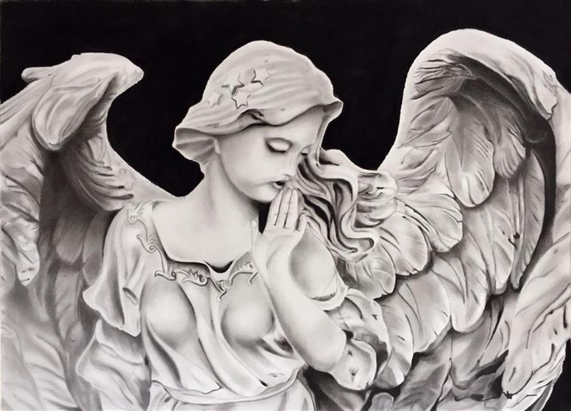 Drawing Artwork by hassan alamouti steinbach paper - pencil - angel - realism