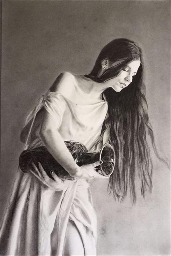 Drawing Artwork by hassan alamouti steinbach paper - pencil - girl - realism